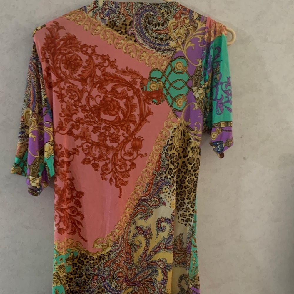 Vibrant Multicolor Cowl Neck Blouse - Picture 5 of 5